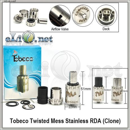 [Tobeco] Twisted Messes RDA - ОА для дрипа из нержавеющей стали. Клон