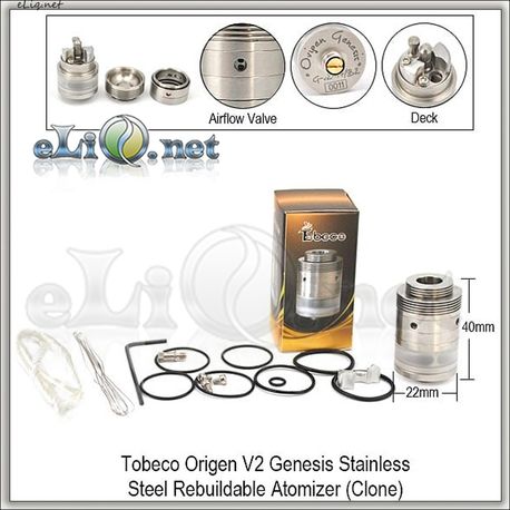 [Tobeco]  Origen V2 Genesis RBA - ОА  из нержавеющей стали. клон. Генезис.