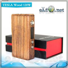 Tesla Wood 120W - деревянный боксмод-вариватт под 2 аккумулятора.