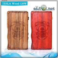 Tesla Wood 120W - деревянный боксмод-вариватт под 2 аккумулятора.