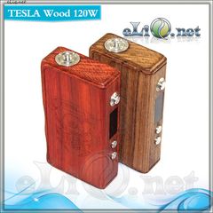 Tesla Wood 120W - деревянный боксмод-вариватт под 2 аккумулятора.