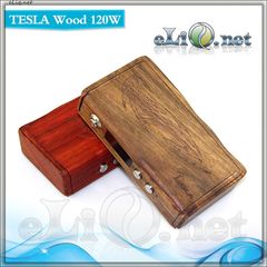 Tesla Wood 120W - деревянный боксмод-вариватт под 2 аккумулятора.