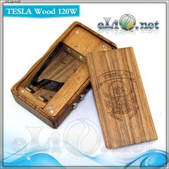 Tesla Wood 120W - деревянный боксмод-вариватт под 2 аккумулятора.