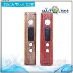 Tesla Wood 120W - деревянный боксмод-вариватт под 2 аккумулятора.