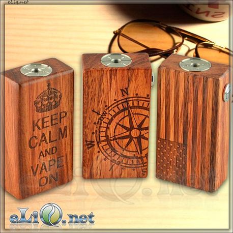 Compass / USA Wood Box Mod (Clone) - деревянный механический мод под 2 аккумулятора