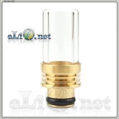 [510] Glass + Brass Drip Tip - дрип-тип / мундштук из латуни и стекла
