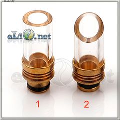 [510] Glass + Brass Drip Tip - дрип-тип / мундштук из латуни и стекла