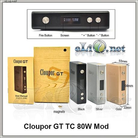 80W Cloupor GT TC Mod - боксмод варивольт-вариватт с температурным контролем.