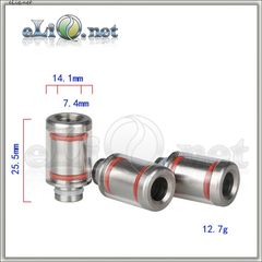 [510] Outside Glazing Drip Tip. Широкий дрип-тип из нержавеющей стали с стеклянным покрытием. SG02