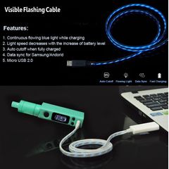Рождественский микро-юсб кабель.Micro USB Cable with Flowing Light 