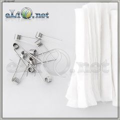 UD 24ga Coils + Cotton - коттон (вата) + намотки из кантала в кейсе для аккумуляторов.