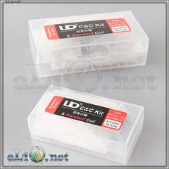 UD 24ga Coils + Cotton - коттон (вата) + намотки из кантала в кейсе для аккумуляторов.