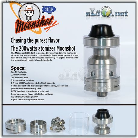 Sigelei Moonshot RDTA - обслуживаемый атомайзер-танк для дрипа.