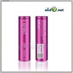[35A] 3000mah Efest Purple IMR18650  - flat top - Высокотоковый аккумулятор, без защиты, с плоским верхом.