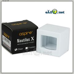 Прозрачная стеклянная колба на Aspire Nautilus X Cartomizer.  Наутилус Х.