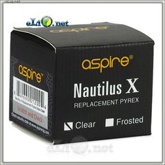 Прозрачная стеклянная колба на Aspire Nautilus X Cartomizer.  Наутилус Х.
