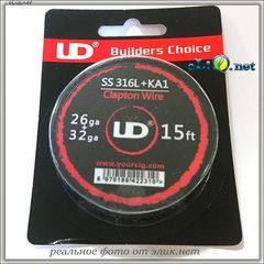 UD Clapton SS 316L + Kanthal A1 Wire (26ga+32ga) - клэптон нержавеющая сталь + кантал.