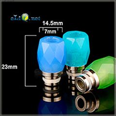 [510] Rhombus Glass drip tip. Гибридный дрип-тип из нержавеющей стали и стекла..