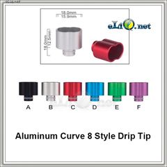 [510] Curve 8 Drip Tip. Алюминиевый дрип-тип.