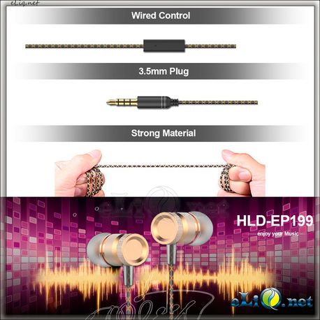 In-ear Style Metal Line-control Earphone. Наушники с микрофоном. HLD-EP199