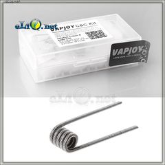 Vapjoy K A1 Alien Coils + Cotton. Коттон (вата) + намотки из кантала в кейсе для аккумуляторов.