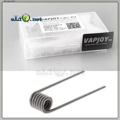 Vapjoy K A1 Clapton Coils + Cotton. Коттон (вата) + намотки из кантала в кейсе для аккумуляторов.