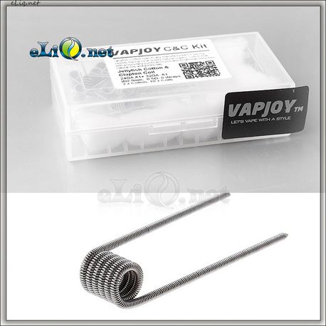 Vapjoy K A1 Clapton Coils + Cotton. Коттон (вата) + намотки из кантала в кейсе для аккумуляторов.