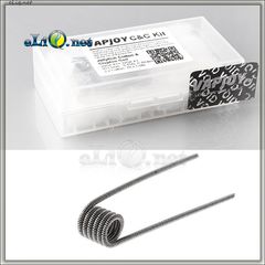 0.85 ohm Vapjoy K A1 Clapton Coils + Cotton. Коттон (вата) + намотки из кантала в кейсе для аккумуляторов.