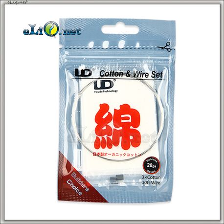 UD Muji Organic Cotton and 10 FT Nichrome 28GA  - коттон, вата + нихром