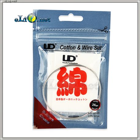 UD Muji Organic Cotton and 10 FT Ni200 26GA  - коттон, вата + никель.