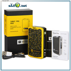 160W Vaporesso TAROT PRO VTC MOD - вариватт с ТК. Стальной и желтый.