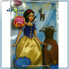 Поющая кукла принцесса Белоснежка с платьем и олененком (Disney). Игрушка Дисней оригинал США.