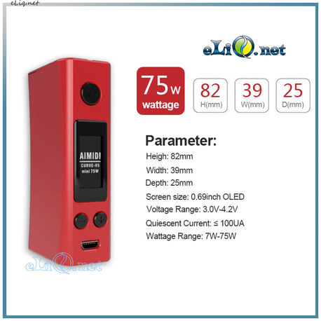 Aimidi Curve V5 Mini TC 75W Box Mod  - боксмод вариватт с температурным контролем.
