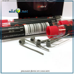 WotofoClapton Parallel Coil (2*28ga+32ga) 0.5 ОМ.  Kanthal A1. Намотка. Спираль из клептон кантала (параллель).