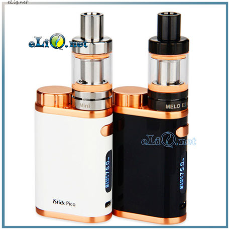 75W Eleaf iStick Pico TC + Melo 3  - боксмод варивольт-вариватт Айстик + клиромайзер-танк. Jet Black Bronze и White Bronze