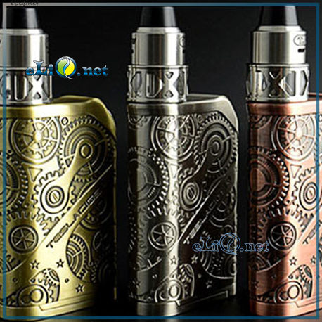 120W Tesla Steampunk Nano kit. боксмод-вариватт с температурным контролем + обслуживаемый атомайзер.