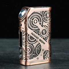 120W Tesla Steampunk Nano kit. боксмод-вариватт с температурным контролем + обслуживаемый атомайзер.