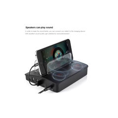 Док-станция, зарядка, спикер. Super Bass Bluetooth Speaker Dock with 4-Port Faster Charging Station Dock C007