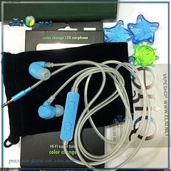 Color Change LED Earphones iPhone, Samsung светящиеся наушники - гарнитура для смартфонов.