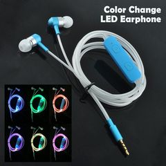 Color Change LED Earphones iPhone, Samsung светящиеся наушники - гарнитура для смартфонов.