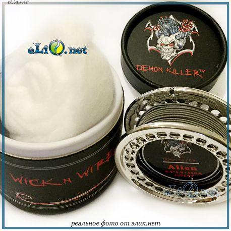Demon Killer набор: Alien проволока 0.3*0.8 + 32 и коттон для RBA и RTA.