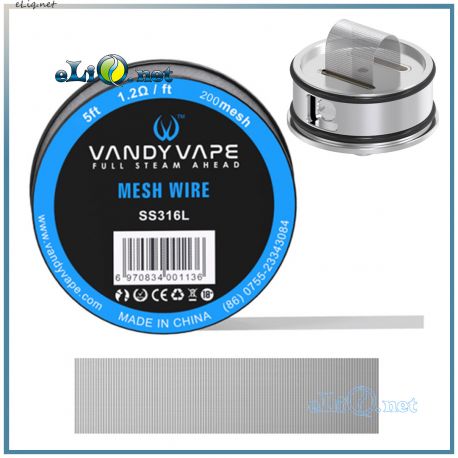 5ft Vandyvape SS316L Mesh Wire 200mesh, сетка из нержавеющей стали, 1.52 метра.
