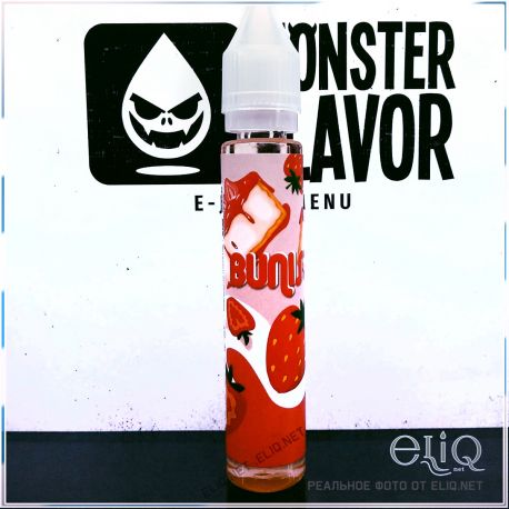 Monster Flavor Bunister 30мл - жидкость для заправки электронных сигарет. Украина. Банистер, клубничный чизкейк.