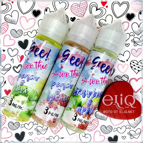 60ml Gee! Smoothie Peach & Lychee - жидкость для заправки электронных сигарет Гии: смузи сочного персика и сладкого личи
