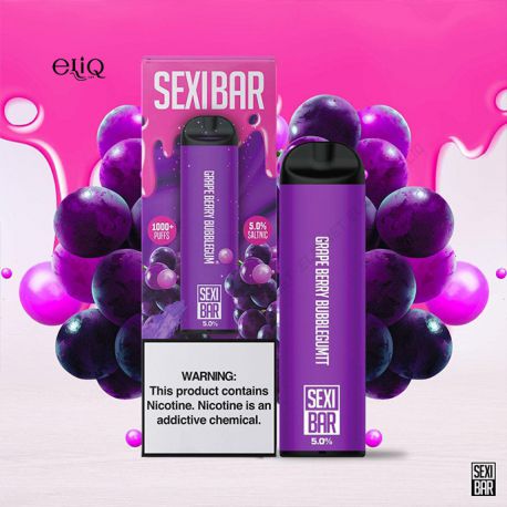 SEXIBAR 1000 Puff - Grape Berry Bubblegum Disposable мини-вейп, одноразовая электронная сигарета. Виноград