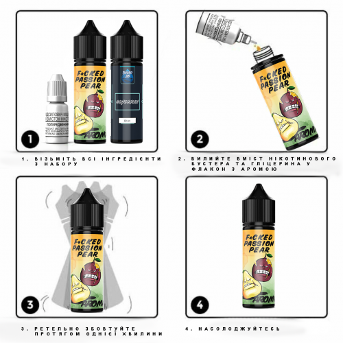Fucked Passion Pear Salt 30 мл набор компонентов Груша, Маракуйя Соль