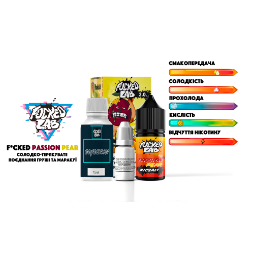 Fucked Passion Pear Salt 30 мл набор компонентов Груша, Маракуйя Соль