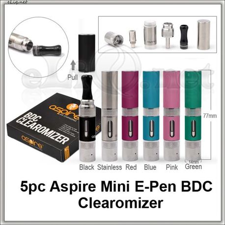 [Aspire]  1.4ml Mini E-PEN BDCC разборной двуспиральный клиромайзер с нижним расположением спиралей.