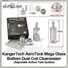 [KangerTech] 3.8ml  AeroTank Mega - Upgraded  Dual Coil - двуспиральный, с улучшенной системой регулировки подачи воздуха
