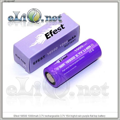 Efest IMR18500 1000mah (Purple) 2014 with flat top [15A] Высокотоковый аккумулятор